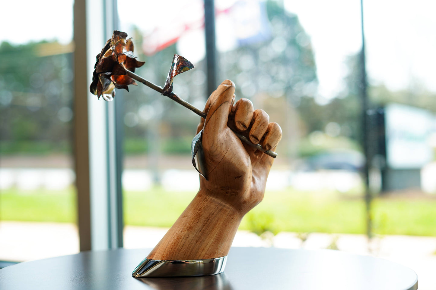 Custom Stainless Steel and Copper Rose