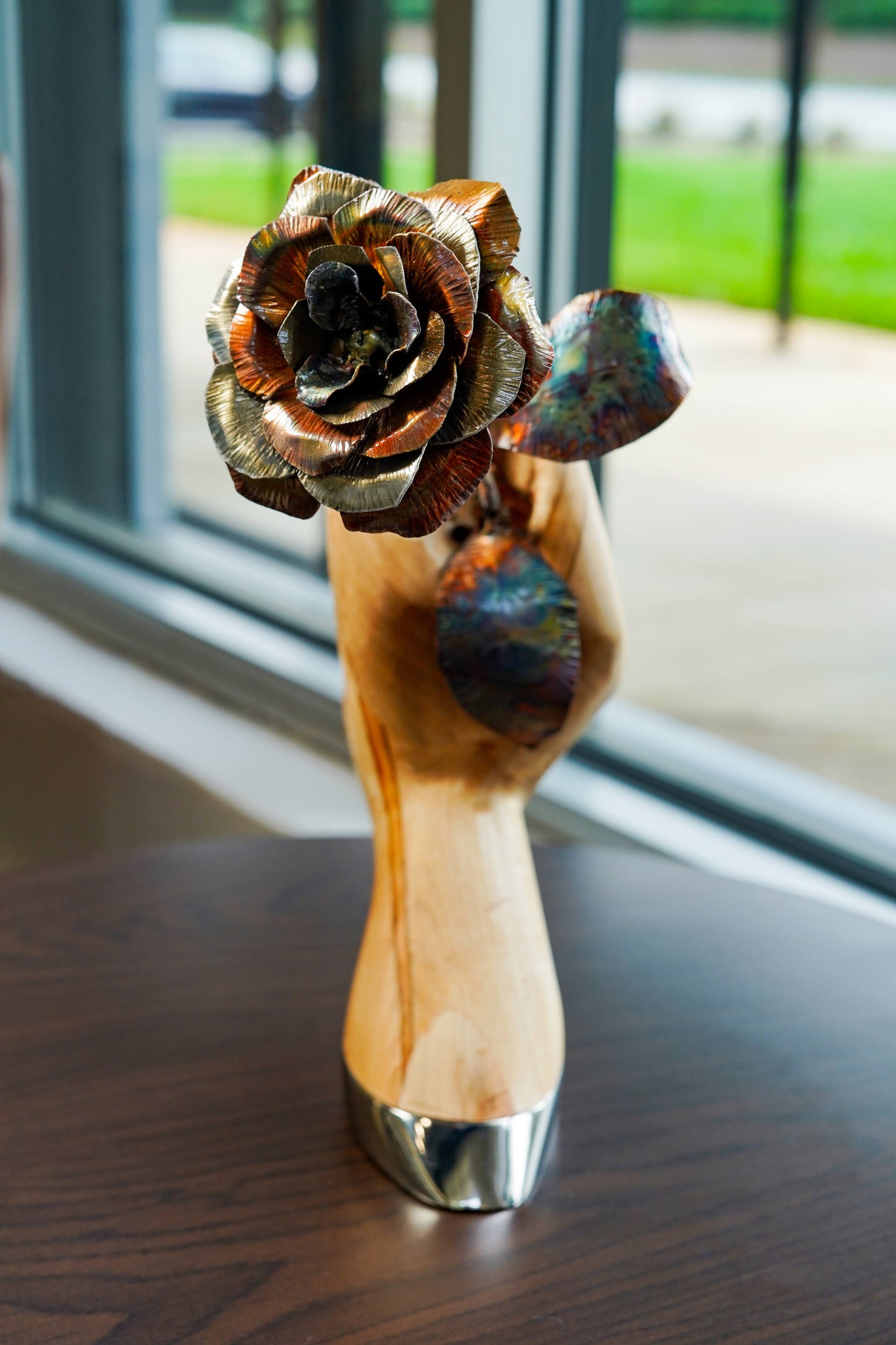 Custom Stainless Steel and Copper Rose