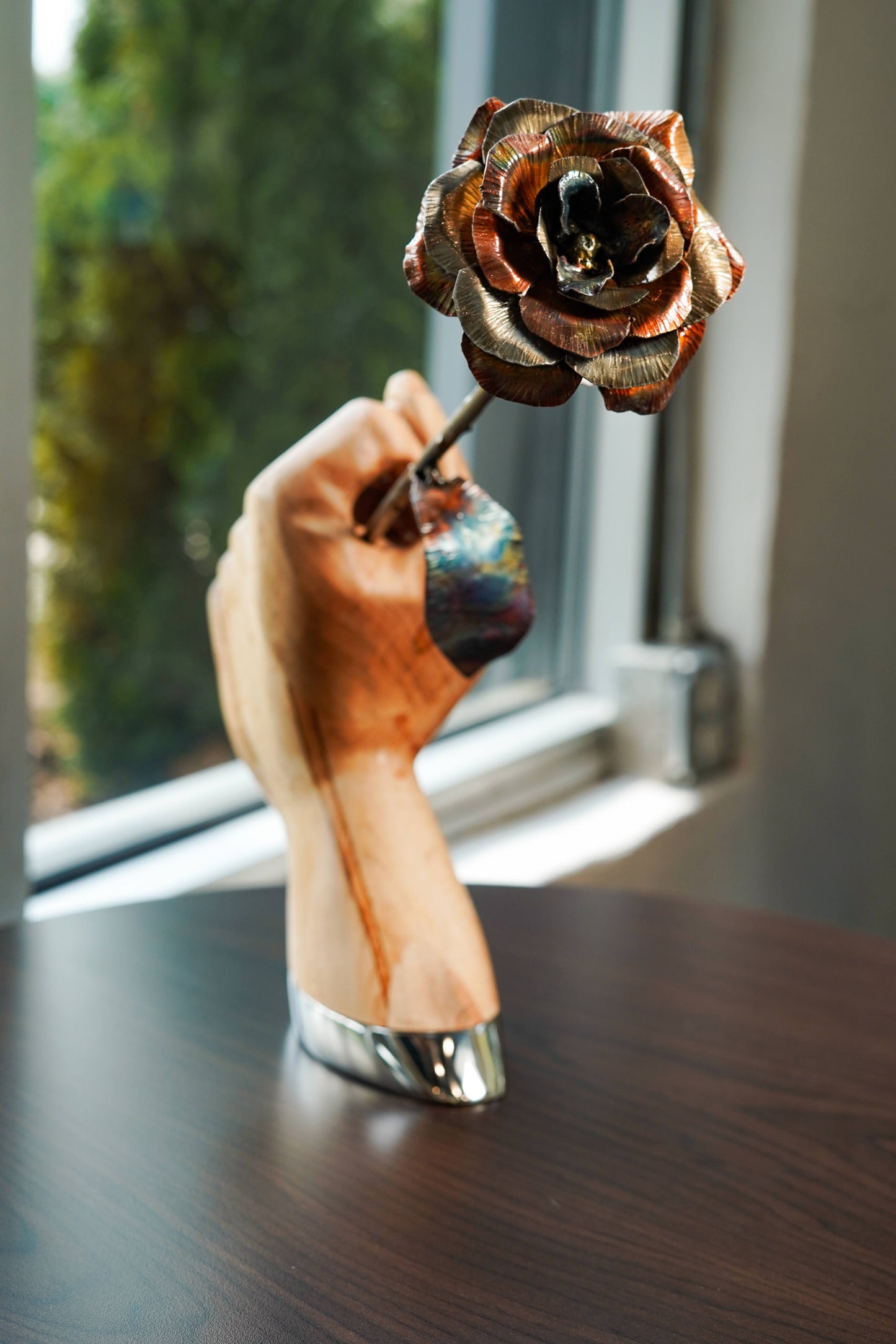 Custom Stainless Steel and Copper Rose