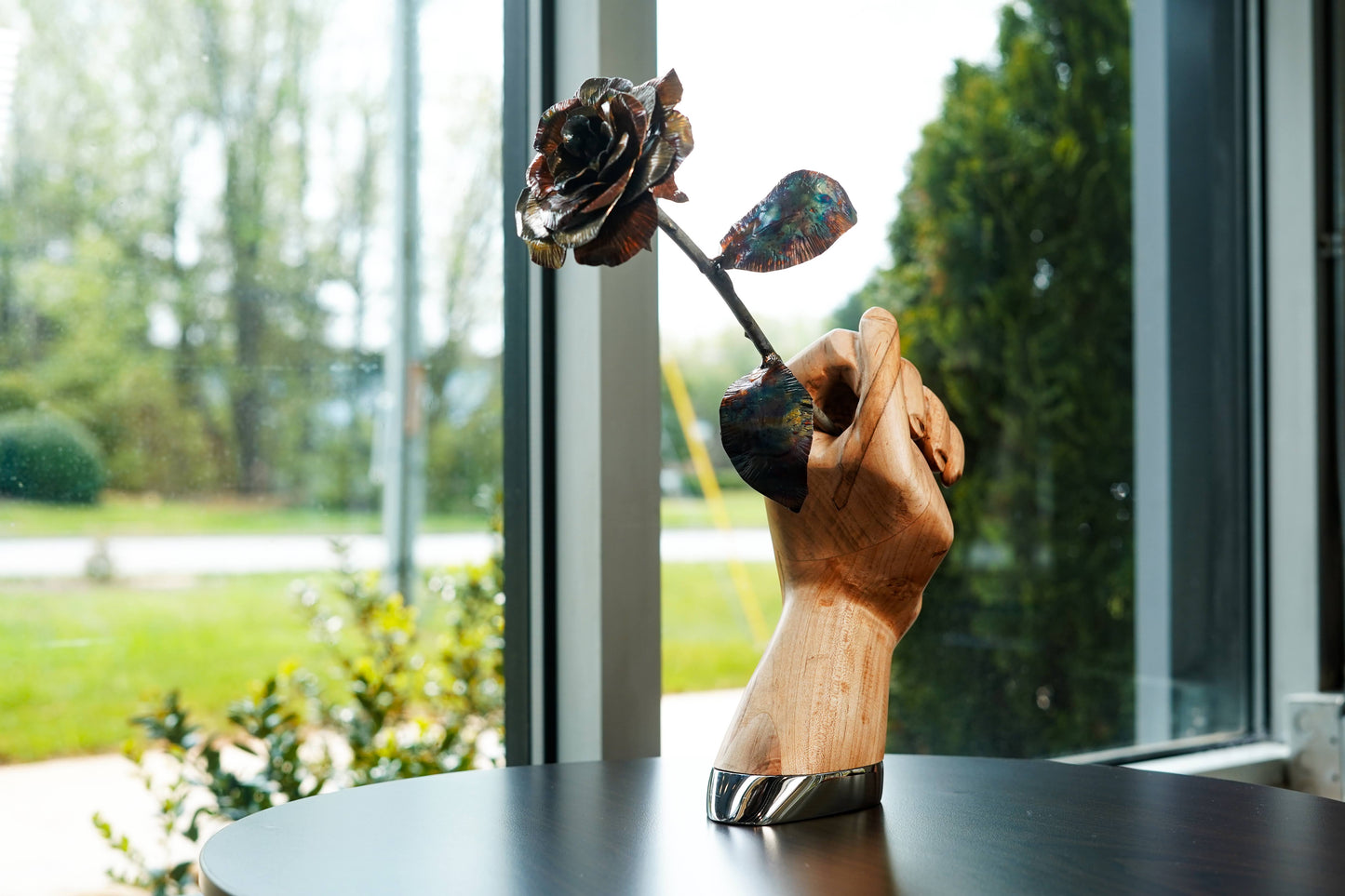 Custom Stainless Steel and Copper Rose