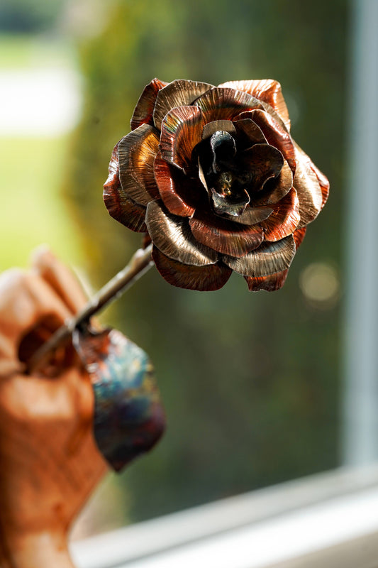 Custom Stainless Steel and Copper Rose