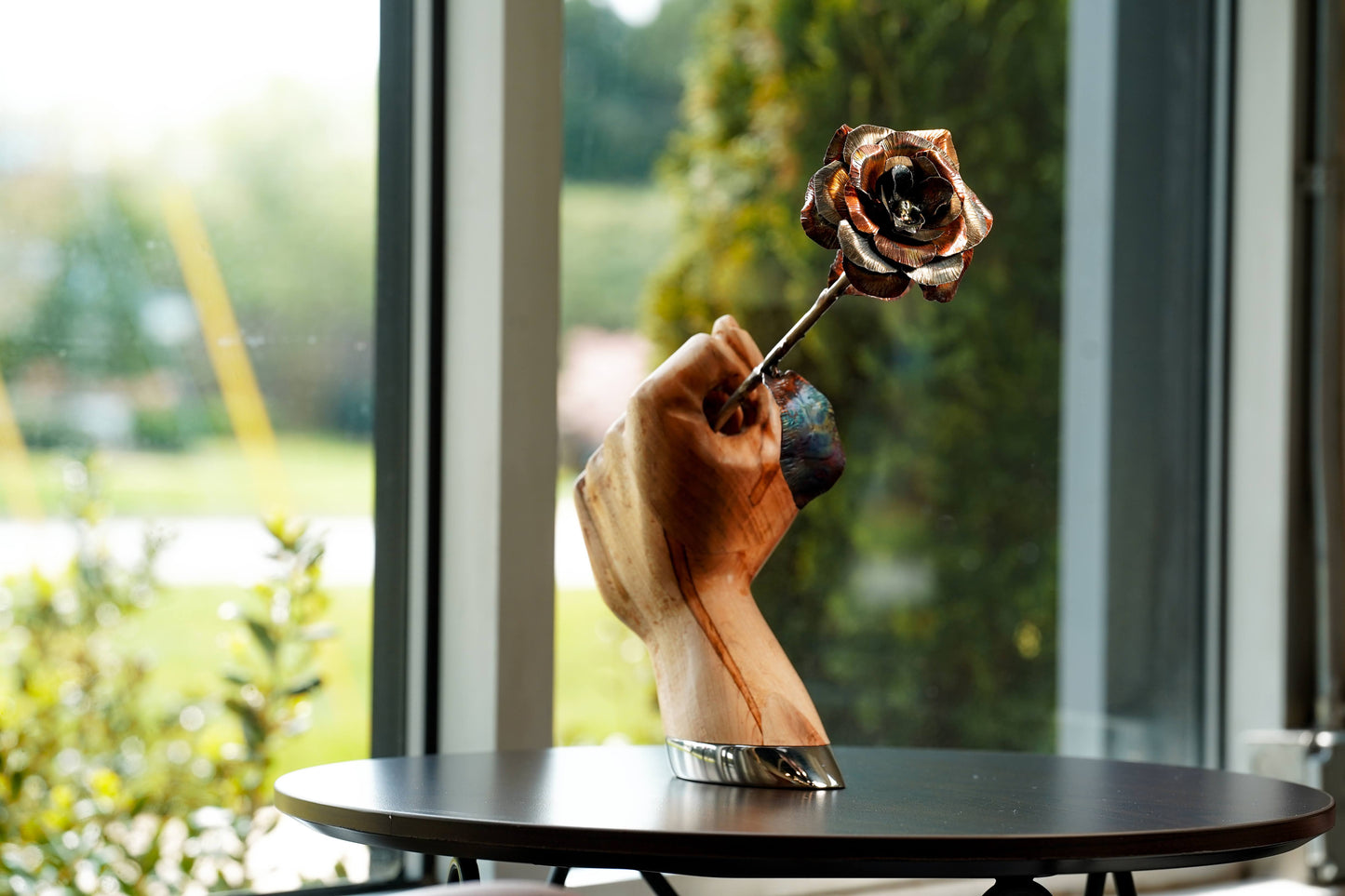Custom Stainless Steel and Copper Rose